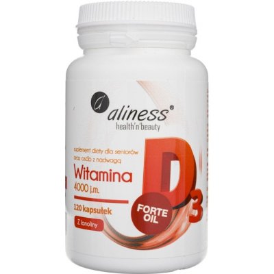 Aliness Vitamín D3 FORTE olej 100 mcg 120 kapsúl