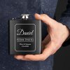 Ploskačka čierna 180ml s gravírovaním textu