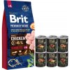 BRIT Premium By Nature Senior L+XL 15kg & WILD FARM Monoproteínová zmes príchutí 6x400g hypoalergénne krmivo pre psov