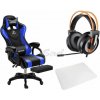 R8 Gamer Likeregal 920 modrá (Akciový set: Herné kreslo+slúchadla+podložka pod stoličku)