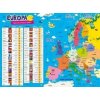Podložka na stôl mapa Európy obojstranná hlavné mestá