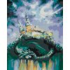 ZUTY Maľovanie podľa čísel DRAK SPIACI POD ZÁMKOM Rámovanie vypnuté plátno na rám Rozmer 80 x 100 cm