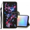 Peňaženkové kožené puzdro na Xiaomi Mi Note 10 Lite - Fluorescent Butterfly