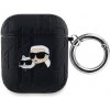 Puzdro Karl Lagerfeld PU Embossed Choupette Head pre AirPods 1/2, čierna