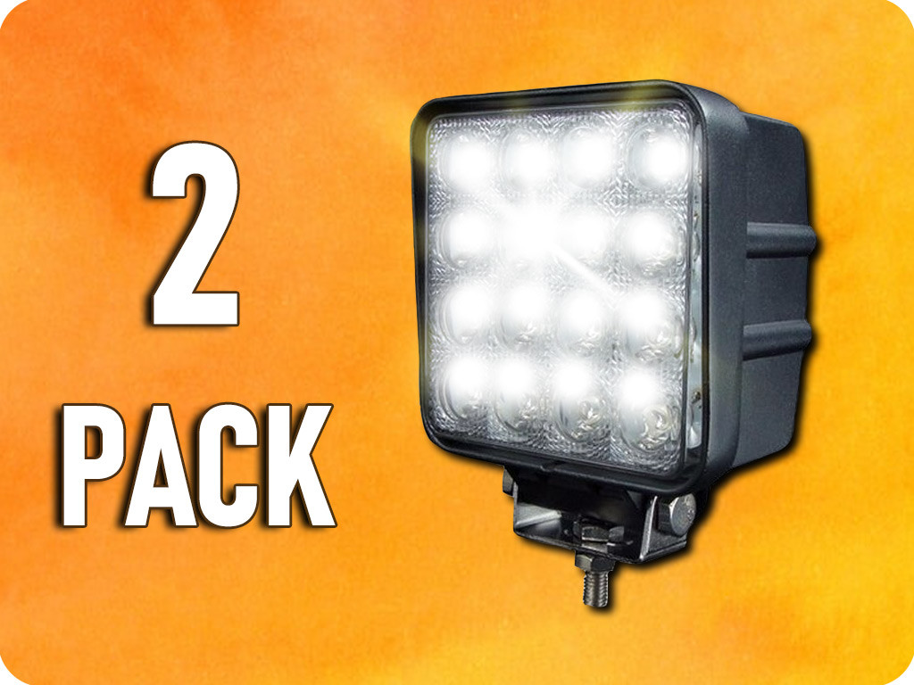 TruckLED ✾ LED Epistar pracovné svetlo, hranaté, 24W, 2000lm, 12/24V, IP67, 6500K/2-PACK! [L0081-B]