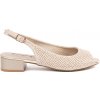 GOODIN Light beige openwork sandals with a low heel krémová 38 GOODIN 0000296773435
