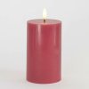 SIRIUS LED vosková sviečka Sille, ružová slivka, 7,5 x 12,5 cm
