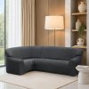 Nueva Textura poťahy RUBINIA antracitová rohová sedačka 340 - 540 cm