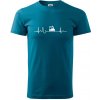 Ekg lokomotíva - Klasické pánske tričko vyššej gramáže - 3XL ( Petrolejová )