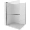 Mexen Kioto+ L, sprchová zástena Walk-In s poličkou a vešiakom 80 x 200 cm, 8mm sklo s rebrovým vzorom, grafitový profil, 800-080-123-95-09