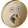 Hansgrohe Shower Select - Termostatická batéria pod omietku na 2 spotrebiče, kefovaný bronz - 15743140
