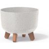 PROSPERPLAST Kvetináč GRACIA STANDARD ECO WOOD biely Veľkosť: 28,5 cm