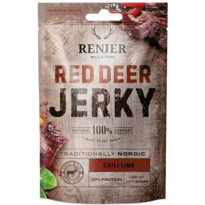 Renjer jelenie mäso Red Deer Jerky chilli and lime 25 g
