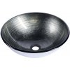 SAPHO - DAMAR sklenené umývadlo na dosku priemer 42cm, tmavo sivá/strieborná 2501-20
