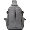 Taška cez rameno s USB nabíjaním Leon-KP25623 Sivá