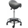 Sedlová otočná stolička ,s kolieskami a nožným krížom