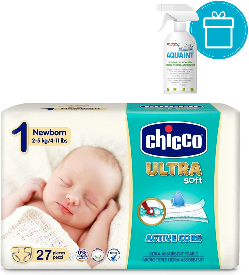 CHICCo Plienky Newborn 2-5 kg 27 ks