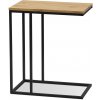 Odkladací stolík AF-3006 OAK doska MDF, dekor divokého duba, čierny kov