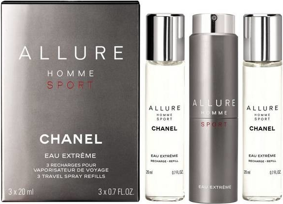 Chanel Allure Homme Sport Eau Extreme EDT plniteľný 20 ml + EDT náplň 2 x 20 ml pre mužov darčeková sada