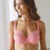 Blancheporte podprsenka Coria z bavlny a čipky, s kosticami ružová