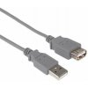 PremiumCord USB 2.0 kabel prodlužovací, A-A, 3m, šedá (kupaa3)