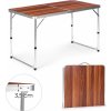 ModernHome Turistický stolík rozkladací kempingový stolík hnedá doska 120 x 60 cm