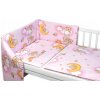 Baby Nellys Mantinel s obliečkami Premium 3D sada Medvedík na rebríku ružový 120 x 90 cm