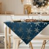 Takoy Vianočný zamatový obrus 85x85 cm modrý s potlačou vločiek-HF-472983 | 85 x 85 cm