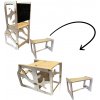 Waketoys Učiaca veža, písací stolík, stolička, tabuľa 4v1 montessori borovica