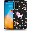 Picasee silikónový čierny obal pre Huawei P40 - Unicorn hviezdne nebo