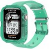 AppleKing puzdro s transparentným remienkom pre Apple Watch 41mm / 40mm / 38mm - zelené - možnosť vrátiť tovar ZADARMO do 30tich dní