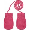 BE SNAZZY Pletené rukavičky so šnúrkou 9 - 12 mesiacov Ružové