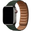 eses Prémiový magnetický loop remienok z pravej kože pre Apple Watch 42 mm/44 mm/45 mm/46 mm/49 mm Farba: sekvojová zelená