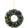 MagicHome Vianoce Veniec Vianoce, závesný, zeleno-modro-zlatý, 29 cm