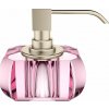 Dávkovač mydla Kristall s niklovou pumpou ružový