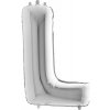 Nafukovací balónik písmeno L strieborné 102 cm - Grabo