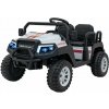 JOKO Elektrické autíčko Terénne Buggy Champion 2x200W 24V pre 4 deti, Nosnosť 120kg, odpružené penové kolesá, kožené sedadlo, FM rádio, biele