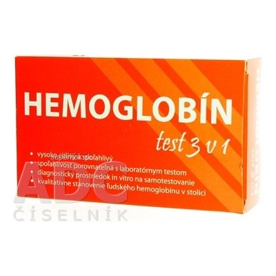 Hemoglobín test 3v1 na okultné krvácanie 3 ks