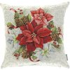 Vianočný gobelínový povlak VIANOČNÁ RUŽA ČERVENÁ uprostred 45 x 45 cm
