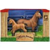 Rappa Sada koně 2 ks s ohradou hnědý s bílou skvrnou