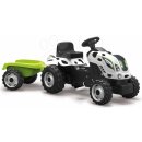 Smoby Traktor pre deti šliapací Farmer XL Kravička s prívesom bielo-čierny