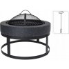 ProGarden prenosné ohnisko s grilom, imitácia betónu / kov