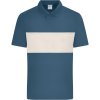 James & Nicholson Polokošile JN Colour-Block 8050, bio polo, krátký rukáv, unisex COT028050amt02-dusty blue/ M Modrá dusty/písková