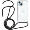 AppleKing transparentný kryt so šnúrkou a MagSafe pre iPhone 15 - čierny - možnosť vrátiť tovar ZADARMO do 30tich dní