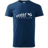 Parkour evolúcia - Klasické pánske tričko vyššej gramáže - 2XL ( Polnočná modrá )