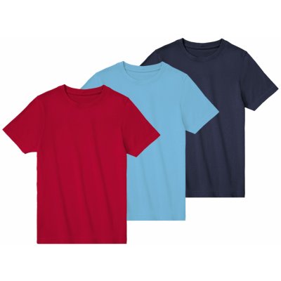 Pepperts! chlapčenské tričko 3 kusy 100361908 červená/navy modrá/modrá