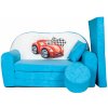 Rozkladacia detská pohovka s Bobkom a vankúšikom Cars - Svetlo modrá