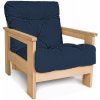 Marior HOME MEXICO Armchair (kreslo z buku) 105 / 140x75x83 cm neošetřené (bez oleja, bez laku) blue
