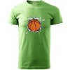 Basketbal lopta v triku - Klasické pánske tričko vyššej gramáže - XS ( Trávová zelená )