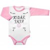 Body dlhý rukáv s vtipným textom Baby Nellys, To dáš Tati!, veľ. 74, holka, 74 (6-9m)